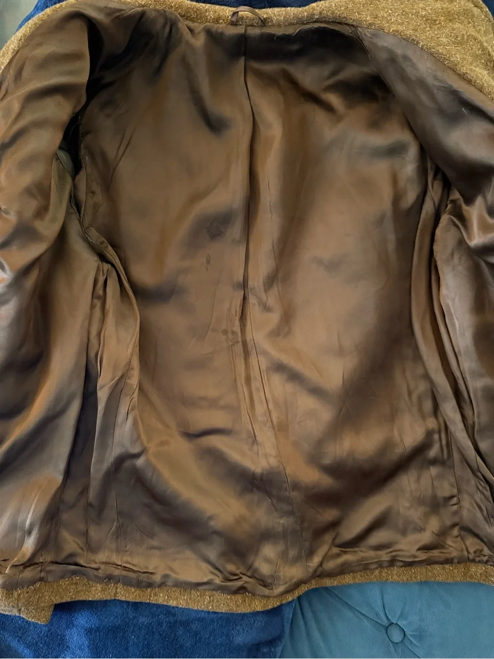 Modell Reine Schur wolle vintage European pure new wool brown coat. 70-80s. S-4